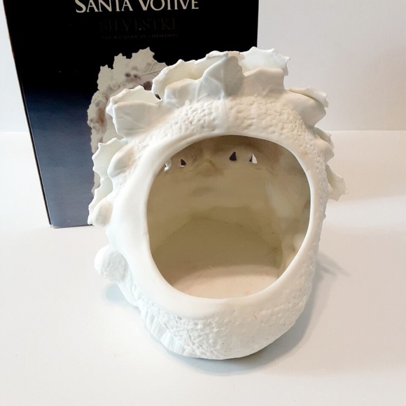 Old World Santa Christmas Decor Silvestri White Bone China Large Candle Votive - Picture 7 of 11